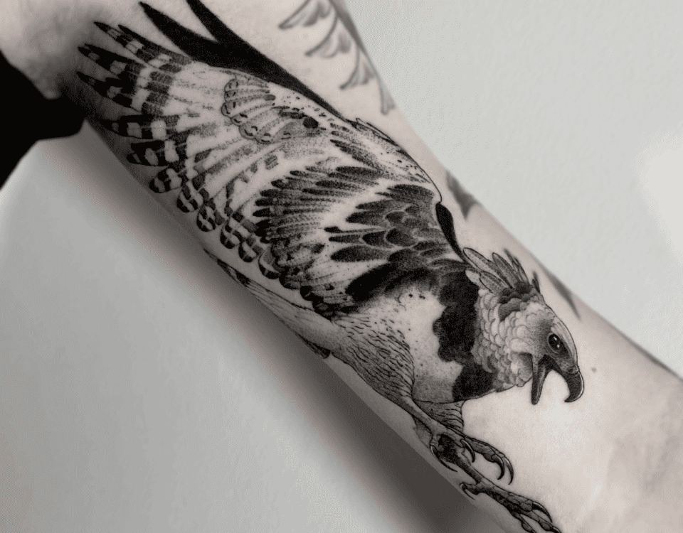 Tatuaż orła na ramieniu - Karol Sutura